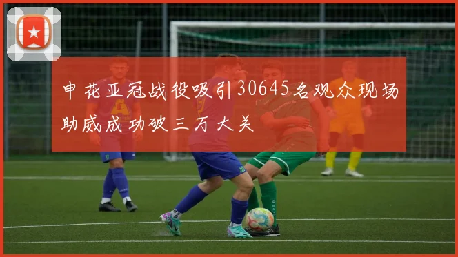 申花亚冠战役吸引30645名观众现场助威成功破三万大关